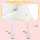 Freestanding Kids Jewelry Armoire Cabinet with Storage and 2 Tilt Angles-White