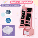 Kids Jewelry Cabinet with Full-Length Mirror for Kids Bedroom and Playroom by LJGDeals