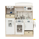 Kids Kitchen Playset with Adjustable LED Lights Removable Fabric Bins-White by LJGDeals