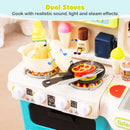 Kids Kitchen Playset Pretend Play Kitchen with Realistic Sounds and Lights