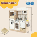 Kids Kitchen Playset with Adjustable LED Lights Removable Fabric Bins-White by LJGDeals