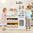 Kids Kitchen Playset with Cooking Accessories and Toy Cuttable Veggies-White by LJGDeals