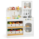 Kids Kitchen Playset with Cooking Accessories and Toy Cuttable Veggies-White by LJGDeals