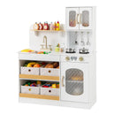 Kids Kitchen Playset with Cooking Accessories and Toy Cuttable Veggies-White by LJGDeals