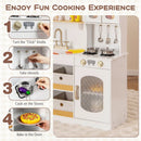 Kids Kitchen Playset with Cooking Accessories and Toy Cuttable Veggies-White by LJGDeals