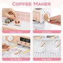 Kids Kitchen Set Wooden with Coffee Makers and Accessories-White