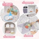 Kids Kitchen Set Wooden with Coffee Makers and Accessories-White