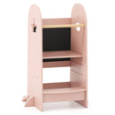Kids Kitchen Tower Adjustable with Chalkboard and Safety Rail by LJGDeals