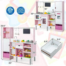 2-in-1 Double-sided Kids Kitchen and Market with Realistic Light and Sound-Pink by LJGDeals
