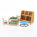 Kids Learning & Play Essentials Bundle - Bookshelf + 4-in-1 Activity Table Set + 360¬∞ Swivel Chair by LJGDeals