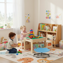 Kids Learning & Play Essentials Bundle - Bookshelf + 4-in-1 Activity Table Set + 360¬∞ Swivel Chair