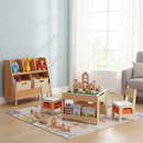Kids Learning & Play Essentials Bundle - Bookshelf + 4-in-1 Activity Table Set + 360¬∞ Swivel Chair