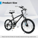 Kids Mountain Bike 20 24 Inch Child Bicycle for Boys Girls Aged 8+ Years Old Black by LJGDeals