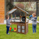Kid's Mud Kitchen Outdoor Solid Wood Mud Kitchen with Canopy-Natural by DirectDeals