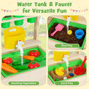 Kids Mud Kitchen Play Pretend Kitchen with Chalkboard for Kids Aged 3+