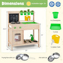 Kids Mud Kitchen Play Pretend Kitchen with Chalkboard for Kids Aged 3+ by LJGDeals
