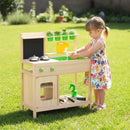 Kids Mud Kitchen Play Pretend Kitchen with Chalkboard for Kids Aged 3+ by LJGDeals
