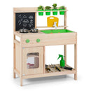 Kids Mud Kitchen Play Pretend Kitchen with Chalkboard for Kids Aged 3+ by LJGDeals