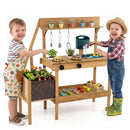 Wooden Mud Kitchen with Planter Box for Kids by LJGDeals