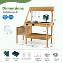 Wooden Mud Kitchen with Planter Box for Kids