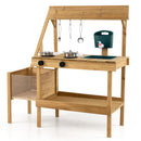 Wooden Mud Kitchen with Planter Box for Kids