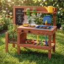 Kids Mud Kitchen with Planter Box and 13 Accessories by LJGDeals