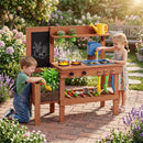 Kids Mud Kitchen with Planter Box and 13 Accessories by LJGDeals