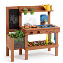 Kids Mud Kitchen with Planter Box and 13 Accessories