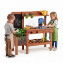 Kids Mud Kitchen with Planter Box and 13 Accessories