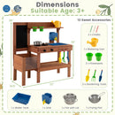 Kids Mud Kitchen with Planter Box and 13 Accessories