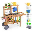 Kids Mud Kitchen with Water Tank, Sink & 15 Accessories