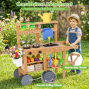 Kids Mud Kitchen with Water Tank, Sink & 15 Accessories
