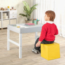 3 in 1 Wooden Kids Table with Storage and Double-Sided Tabletop-White by LJGDeals