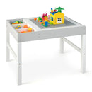 3 in 1 Wooden Kids Table with Storage and Double-Sided Tabletop-White by LJGDeals