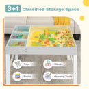 3 in 1 Wooden Kids Table with Storage and Double-Sided Tabletop-White by LJGDeals