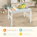 3 in 1 Wooden Kids Table with Storage and Double-Sided Tabletop-White by LJGDeals