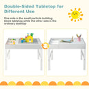 3 in 1 Wooden Kids Table with Storage and Double-Sided Tabletop-White by LJGDeals