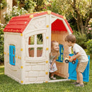 Kids Outdoor Playhouse with Openable Windows and Door for Indoor Room by LJGDeals