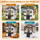 Kids Outdoor Playhouse with Sink Spruce Wooden Cottage with Half Door by DirectDeals