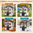 Kids Outdoor Playhouse with Sink Spruce Wooden Cottage with Half Door by LJGDeals