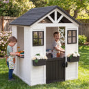 Kids Outdoor Playhouse with Sink Spruce Wooden Cottage with Half Door by LJGDeals