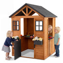 Kids Outdoor Playhouse with Sink Spruce Wooden Cottage with Half Door by LJGDeals