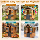 Kids Outdoor Playhouse with Sink Spruce Wooden Cottage with Half Door by LJGDeals