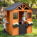 Kids Outdoor Playhouse with Sink Spruce Wooden Cottage with Half Door by LJGDeals