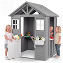 Kids Outdoor Playhouse with Sink Spruce Wooden Cottage with Half Door by LJGDeals
