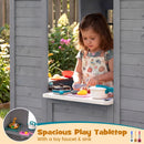 Kids Outdoor Playhouse with Sink Spruce Wooden Cottage with Half Door by LJGDeals