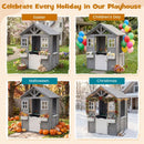 Kids Outdoor Playhouse with Sink Spruce Wooden Cottage with Half Door by LJGDeals
