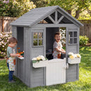 Kids Outdoor Playhouse with Sink Spruce Wooden Cottage with Half Door by LJGDeals