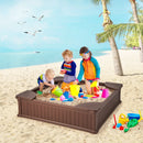 Kids Outdoor Sandbox with Oxford Cover and 4 Corner Seats by LJGDeals