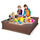 Kids Outdoor Sandbox with Oxford Cover and 4 Corner Seats by LJGDeals